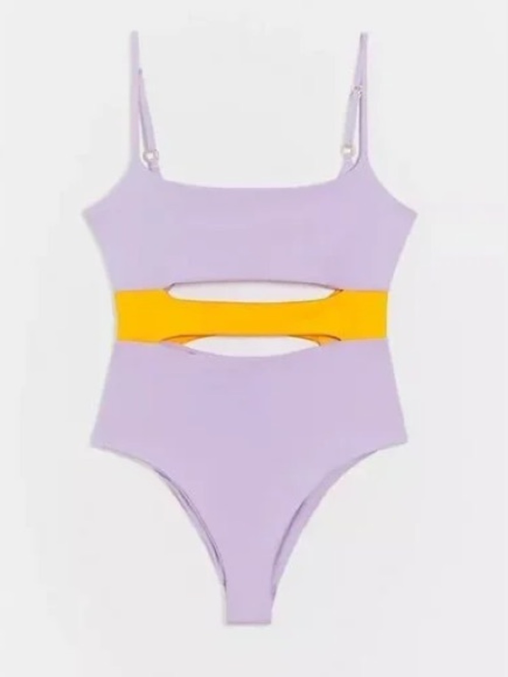 l*space Lilac One-Piece with Yellow Cutout Waistband